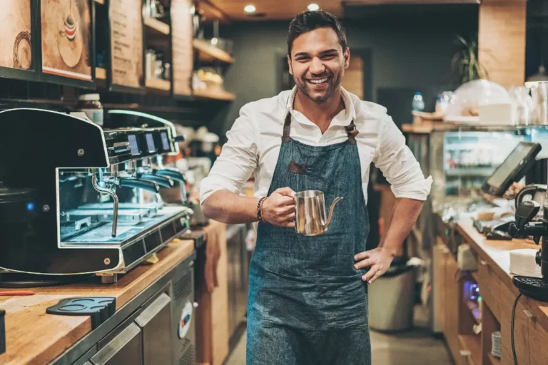 Business owner in Georgia reviewing ATM performance and cash levels at a retail location